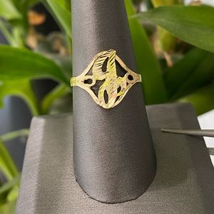 10K Yellow Gold Initial “J” Ring